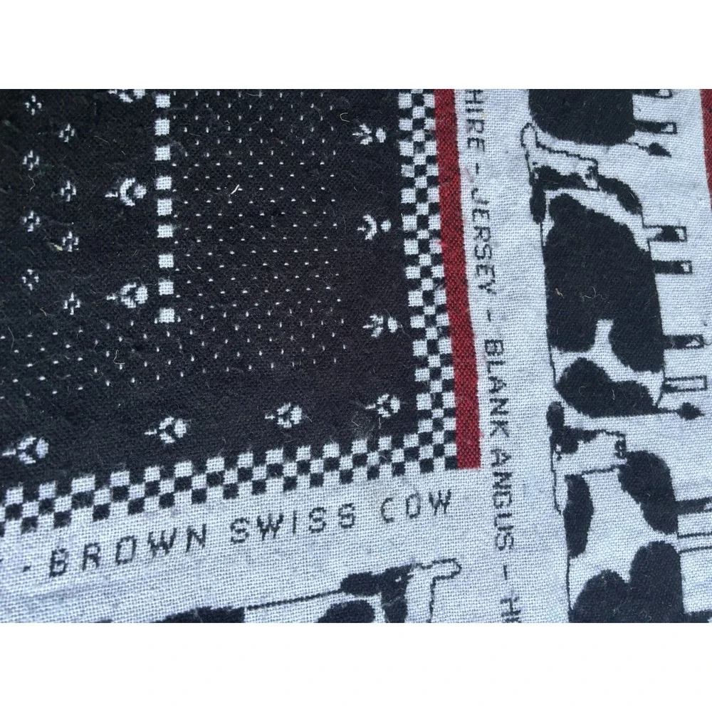 Vintage Tapestry Throw Pat Meyers Cow Breeds Holstein Black Angus Jersey Friesan